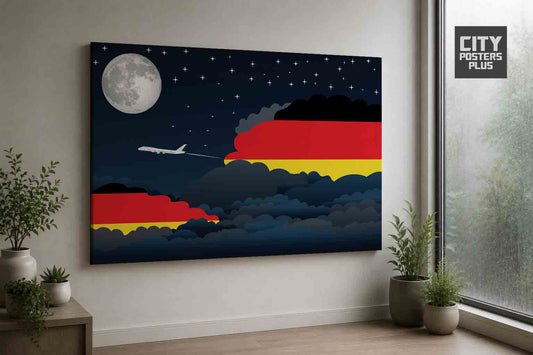 Germany Night Clouds Framed Canvas Prints | Country & City Wall Art