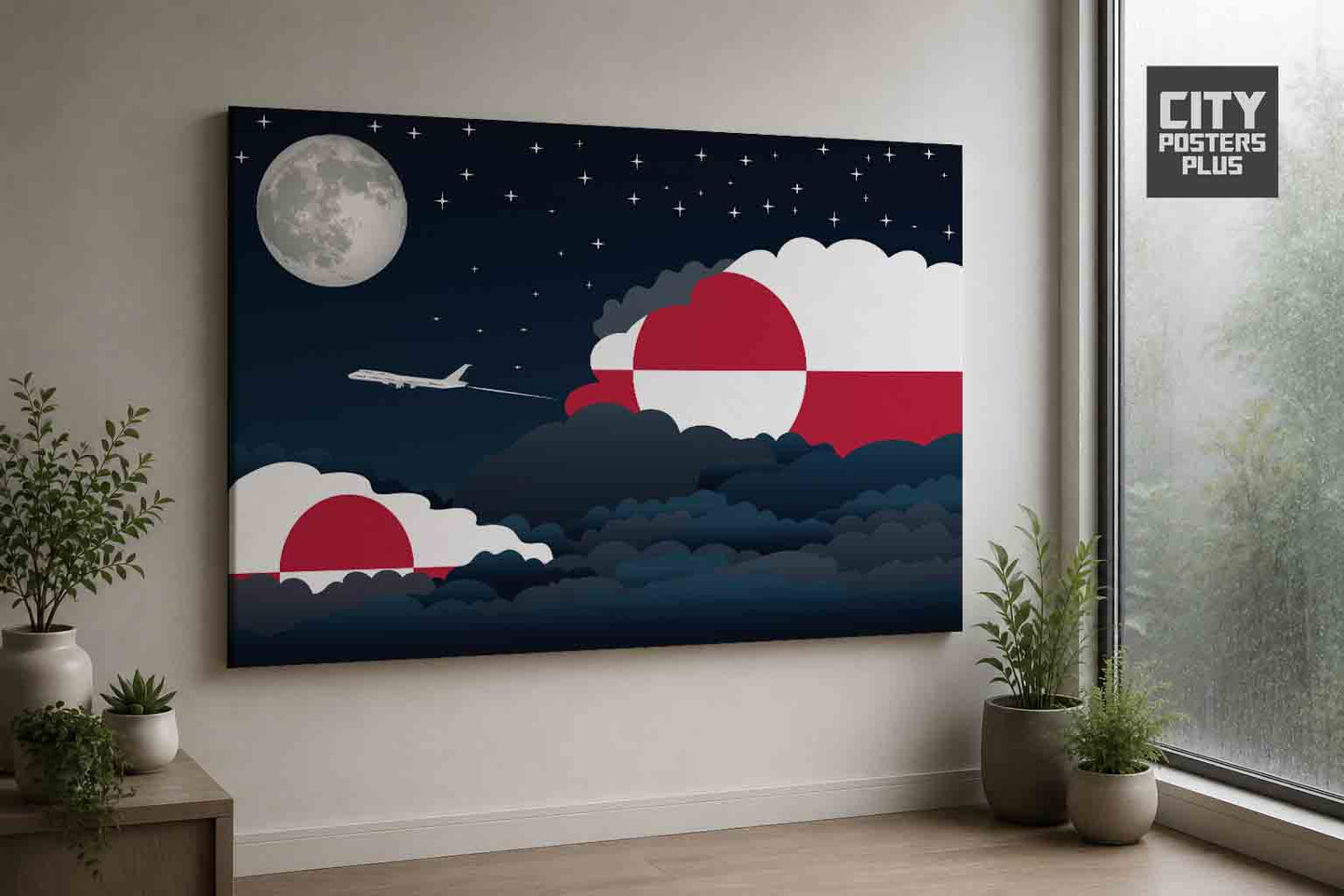 Greenland Night Clouds Framed Canvas Prints | Country & City Wall Art