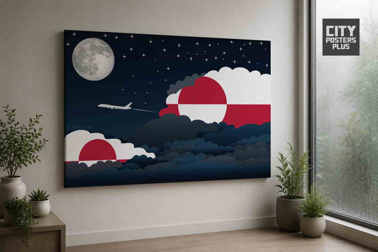 Greenland Night Clouds Framed Canvas Prints | Country & City Wall Art