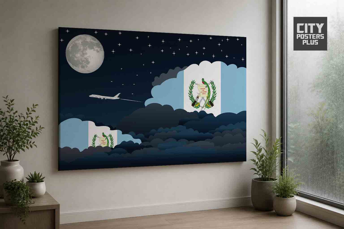 Guatemala Night Clouds Framed Canvas Prints | Country & City Wall Art