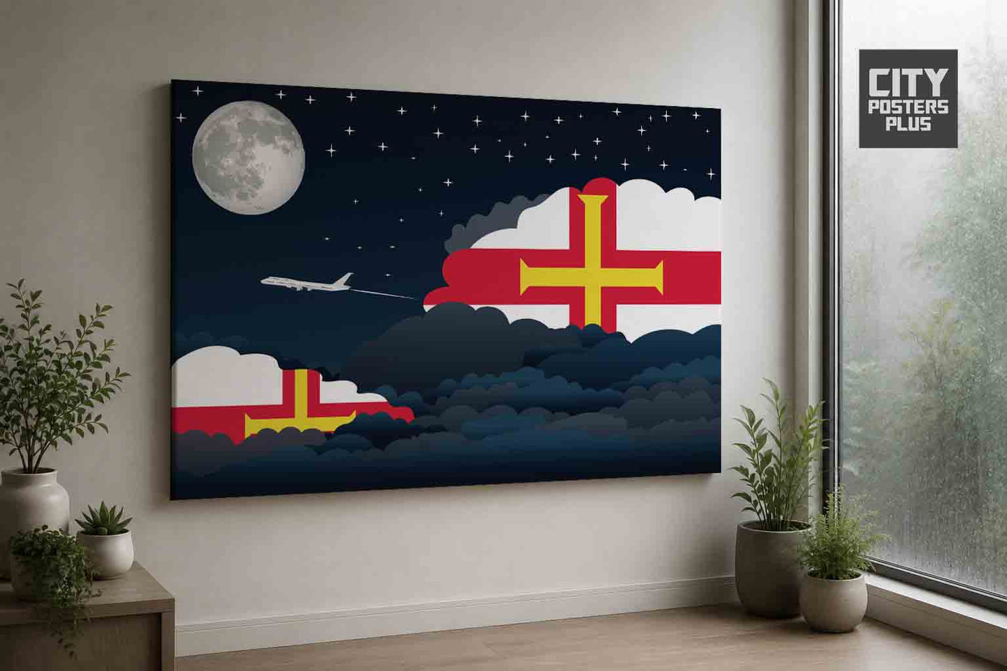 Guernsey Night Clouds Framed Canvas Prints | Country & City Wall Art