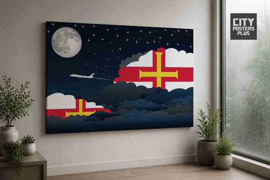 Guernsey Night Clouds Framed Canvas Prints | Country & City Wall Art