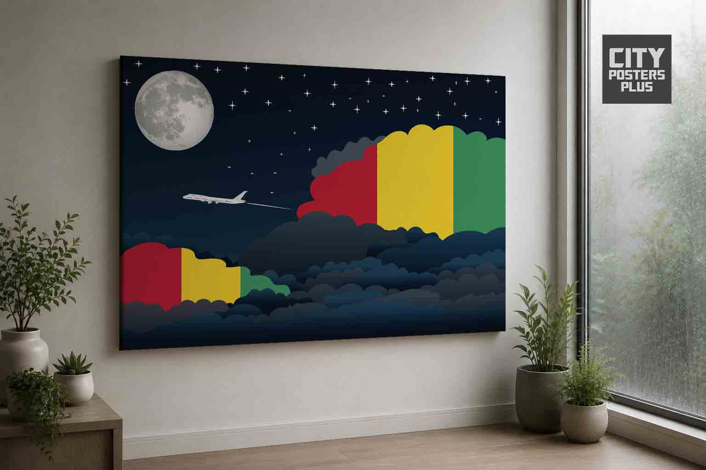 Guinea Night Clouds Framed Canvas Prints | Country & City Wall Art