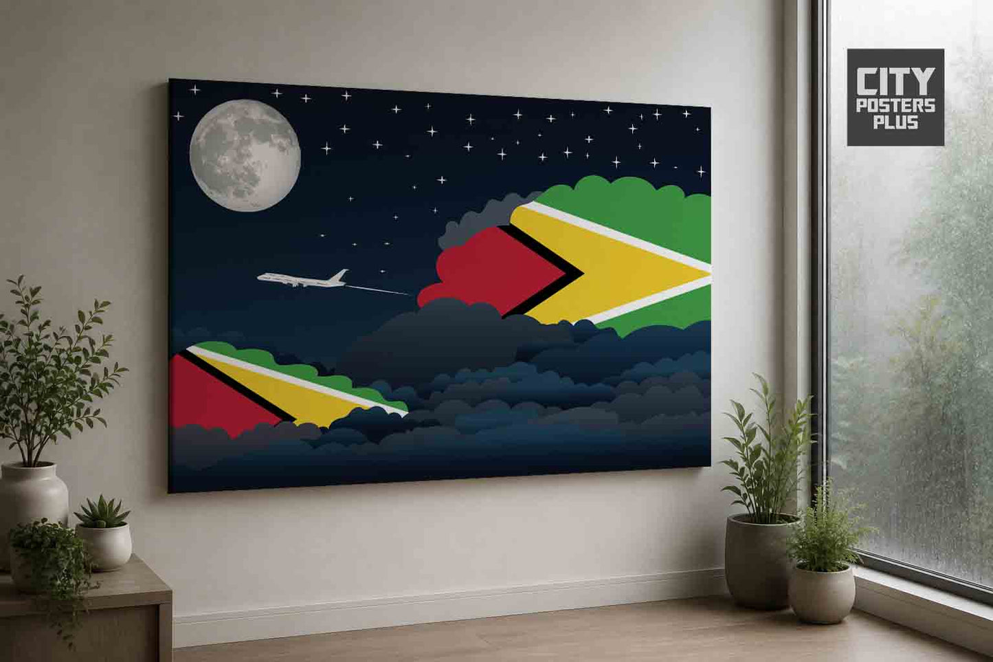 Guyana Night Clouds Framed Canvas Prints | Country & City Wall Art