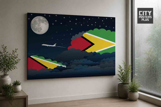 Guyana Night Clouds Framed Canvas Prints | Country & City Wall Art