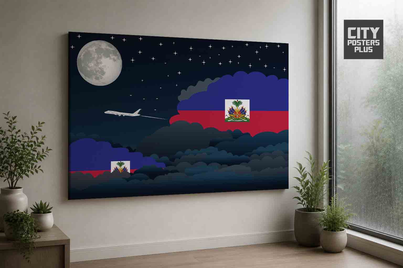 Haiti Night Clouds Framed Canvas Prints | Country & City Wall Art