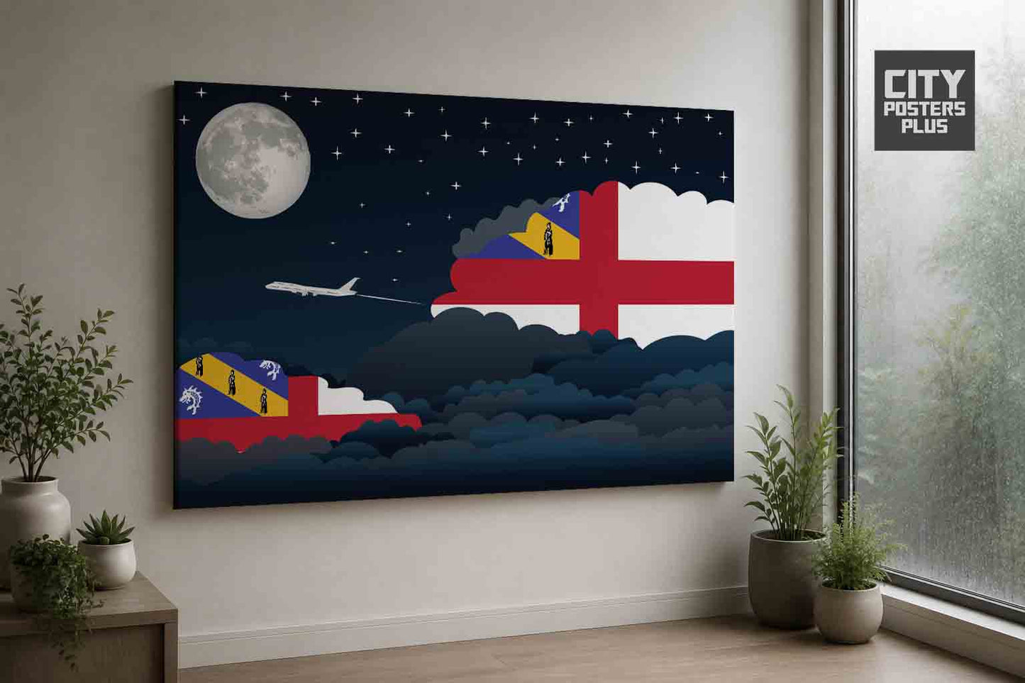 Herm Night Clouds Framed Canvas Prints | Country & City Wall Art
