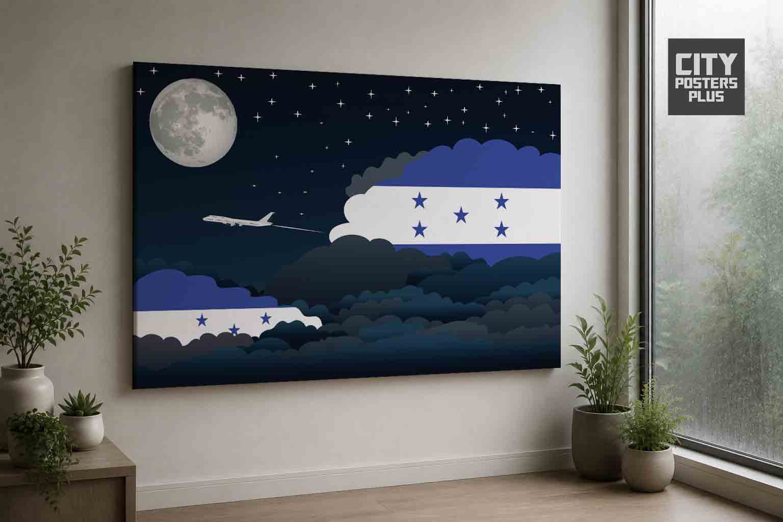 Honduras Night Clouds Framed Canvas Prints | Country & City Wall Art