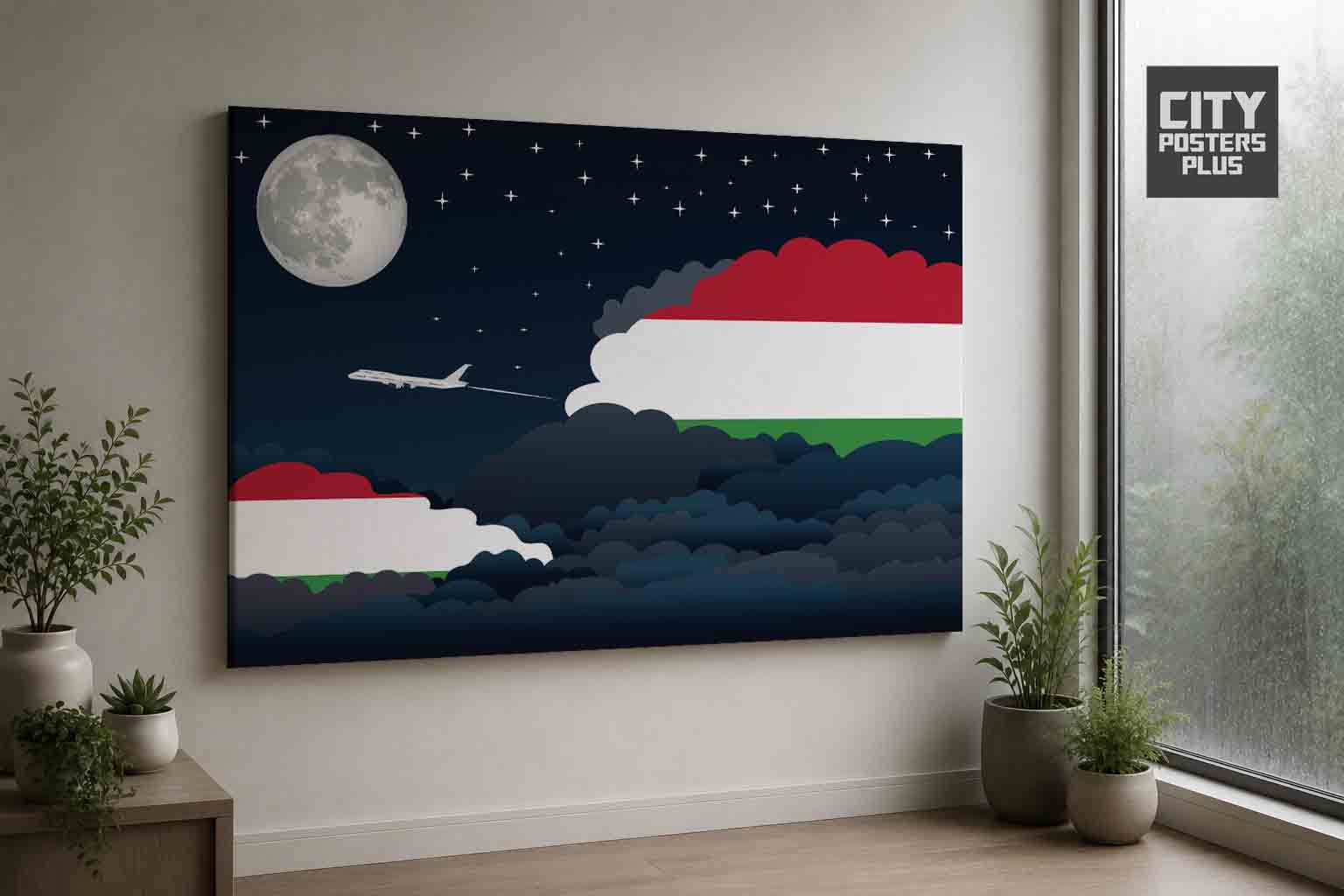 Hungary Night Clouds Framed Canvas Prints | Country & City Wall Art