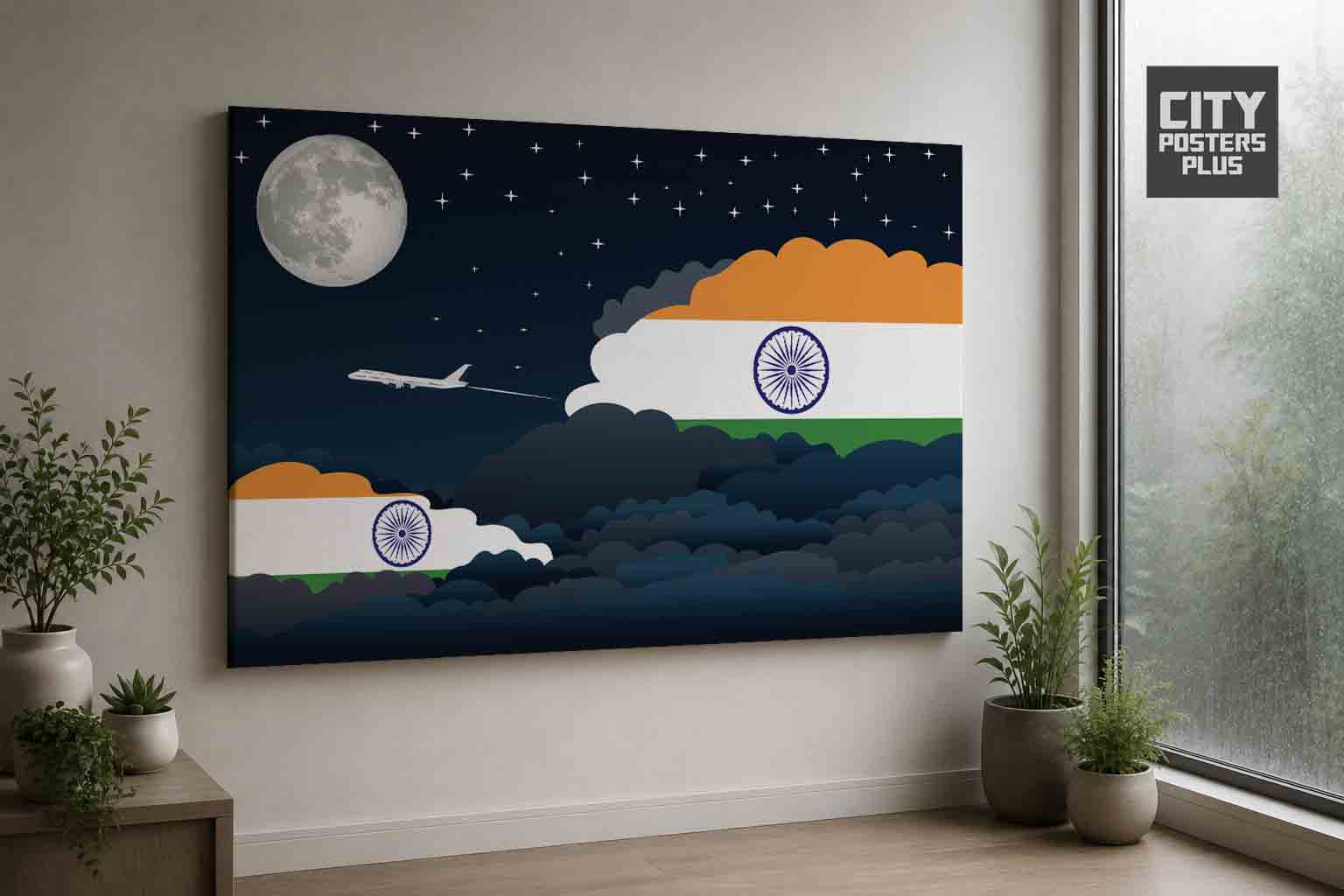 India Night Clouds Framed Canvas Prints | Country & City Wall Art
