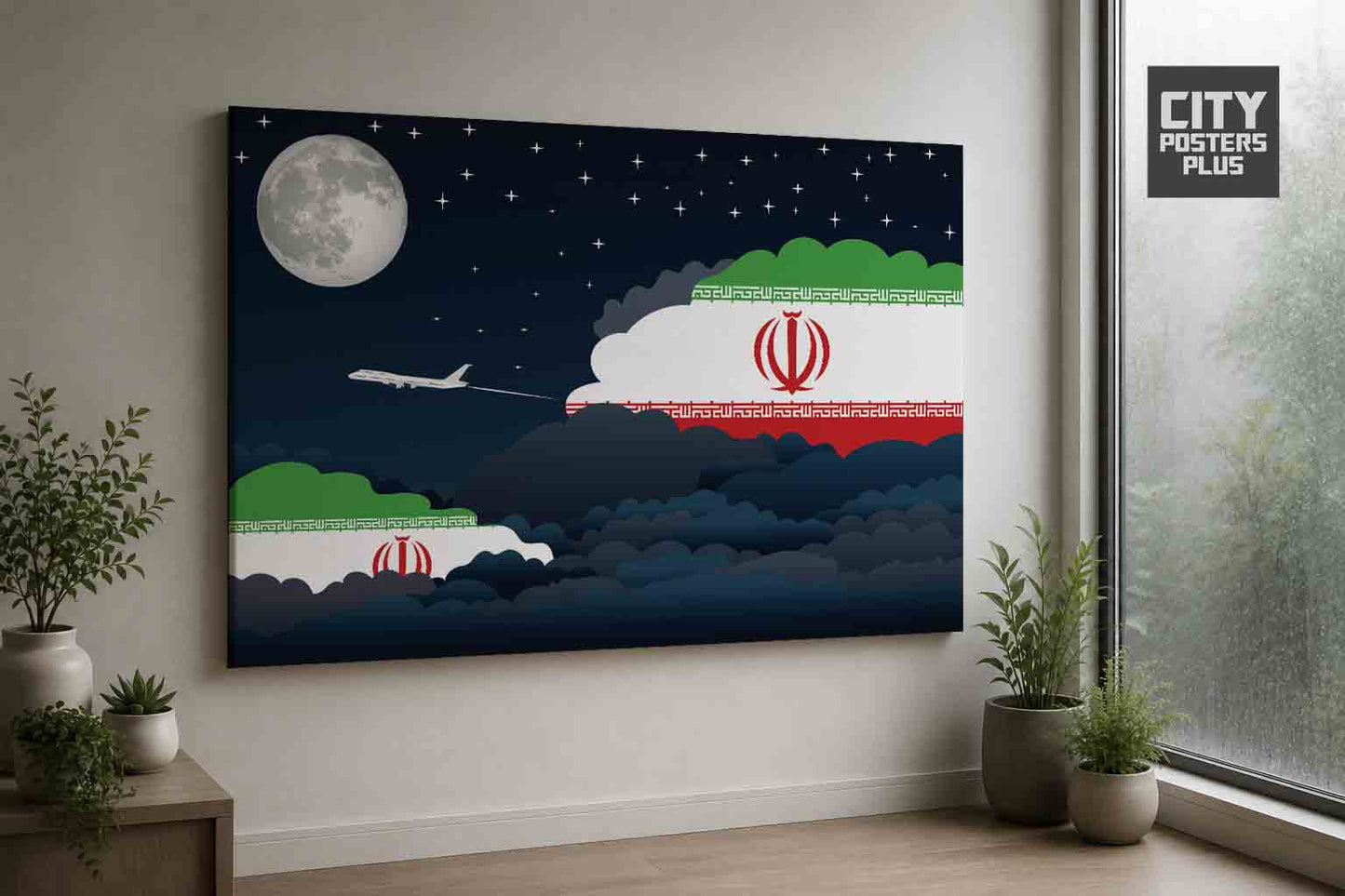 Iran Night Clouds Framed Canvas Prints | Country & City Wall Art