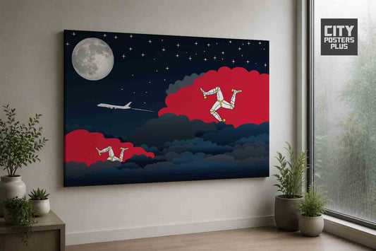 Isle of Man Night Clouds Framed Canvas Prints | Country & City Wall Art