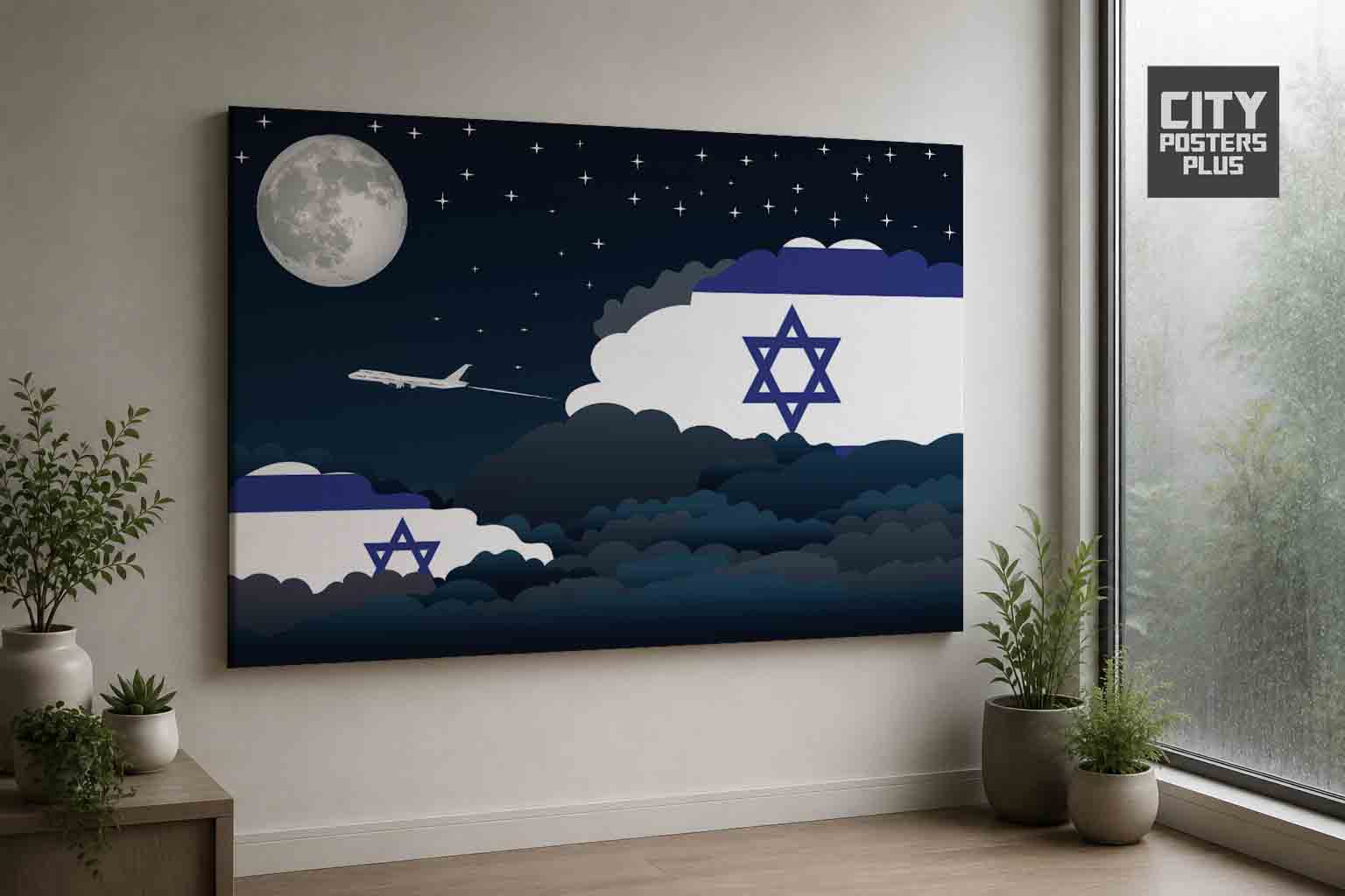 Israel Night Clouds Framed Canvas Prints | Country & City Wall Art