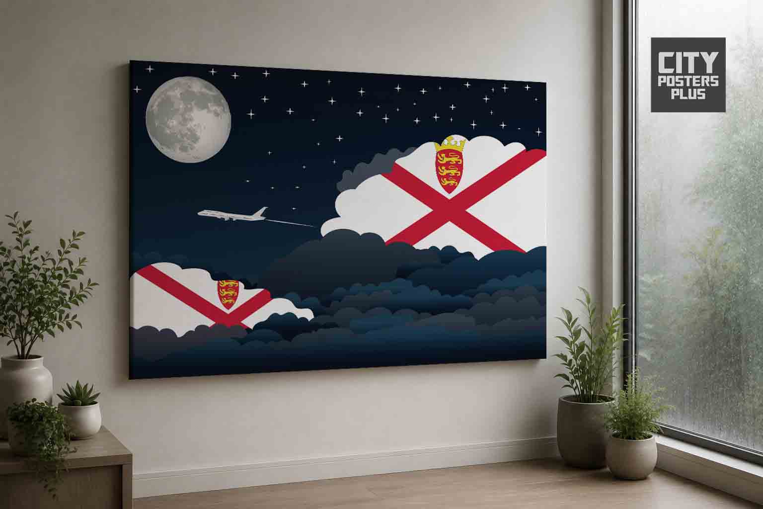 Jersey Night Clouds Framed Canvas Prints | Country & City Wall Art