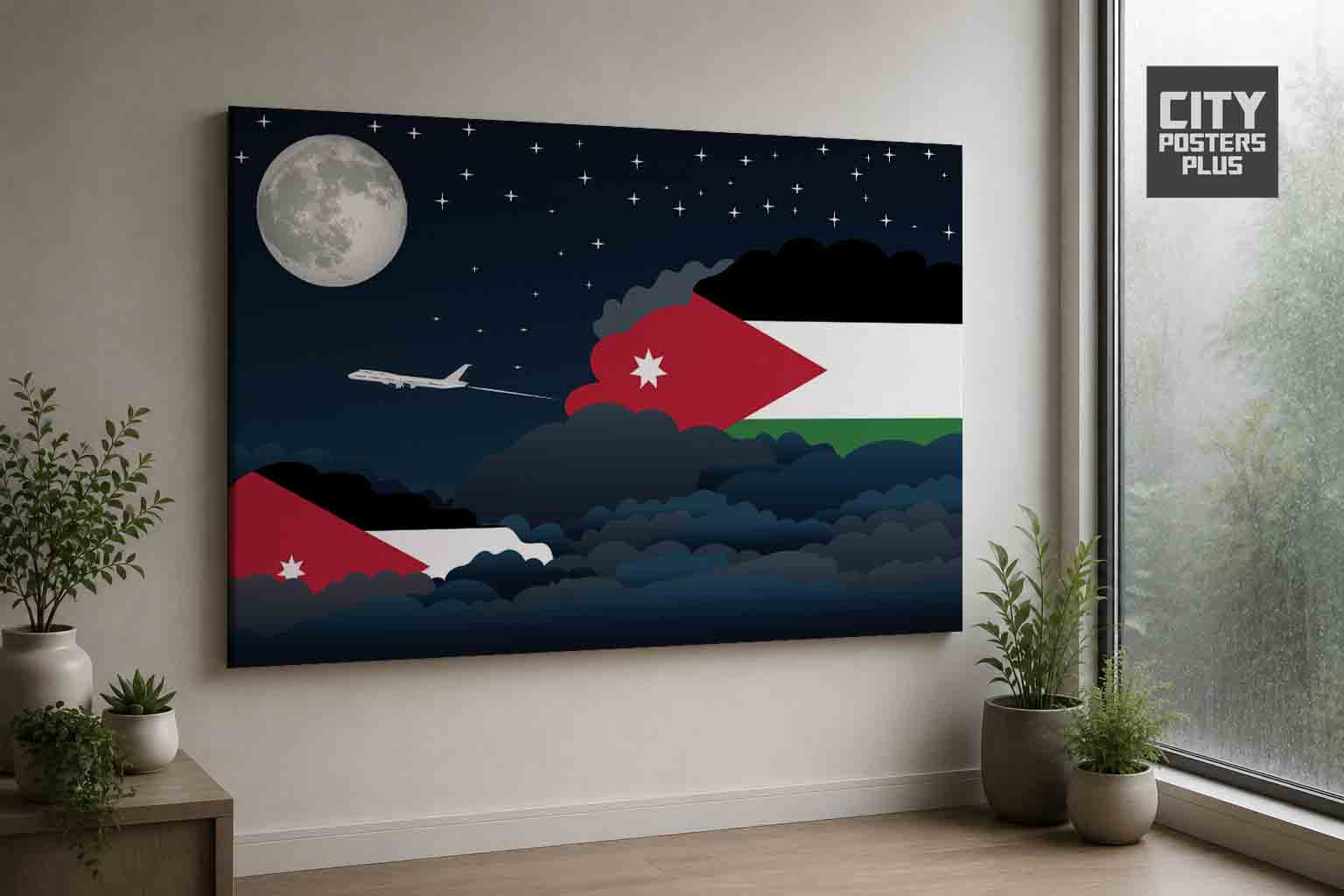 Jordan Night Clouds Framed Canvas Prints | Country & City Wall Art