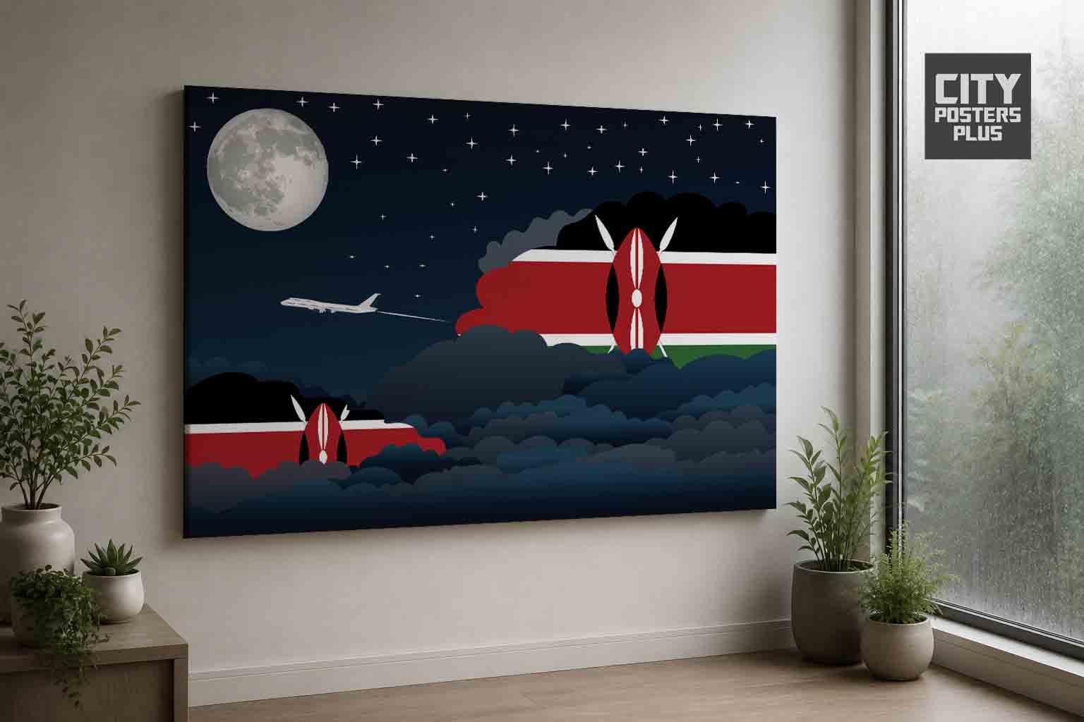 Kenya Night Clouds Framed Canvas Prints | Country & City Wall Art