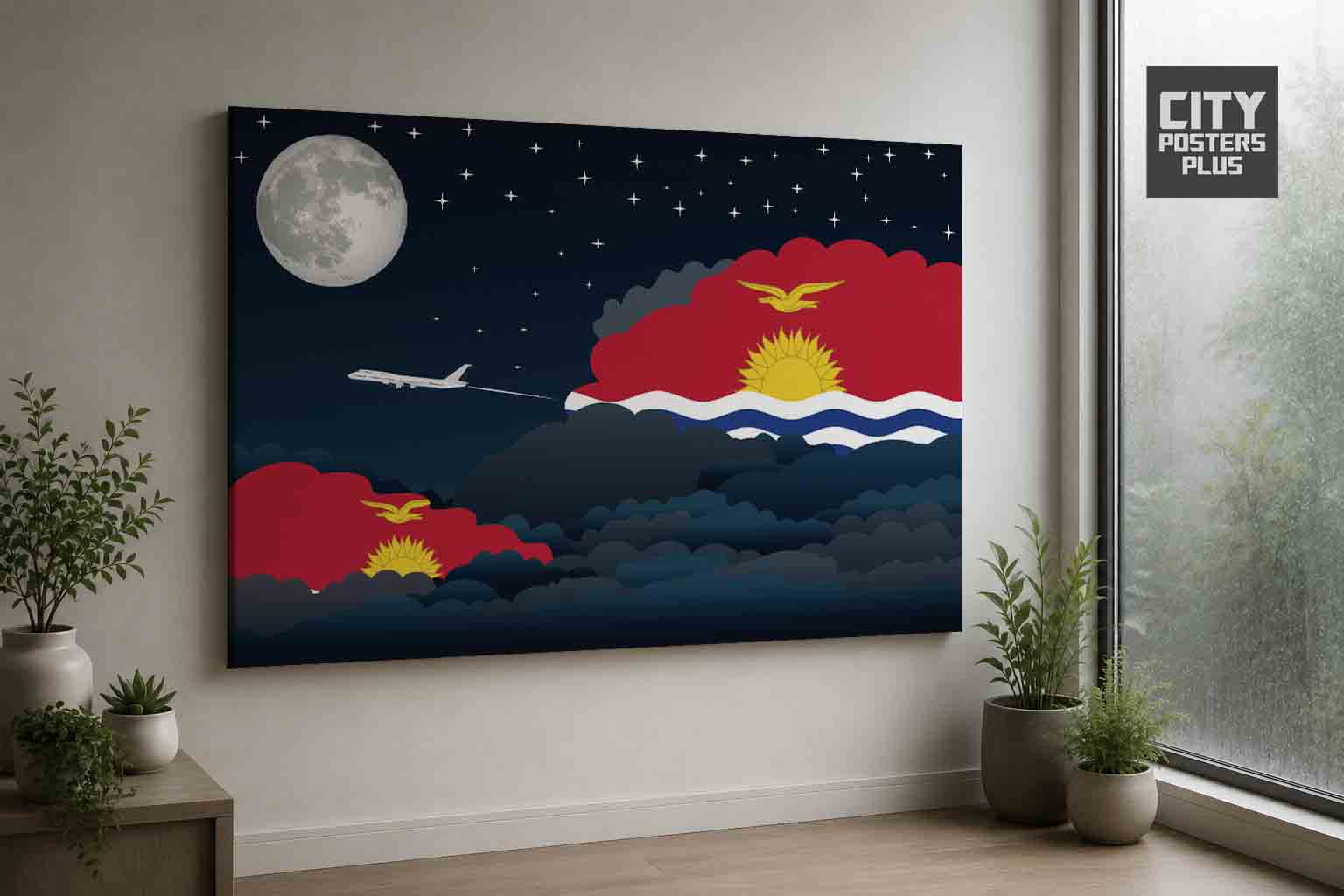 Kiribati Night Clouds Framed Canvas Prints | Country & City Wall Art