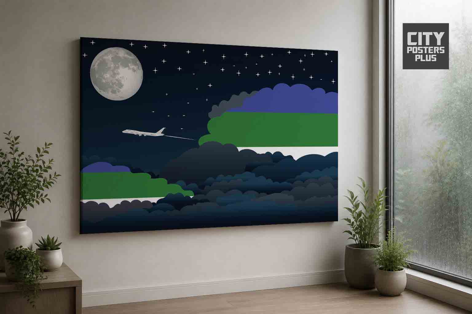 Komi Night Clouds Framed Canvas Prints | Country & City Wall Art