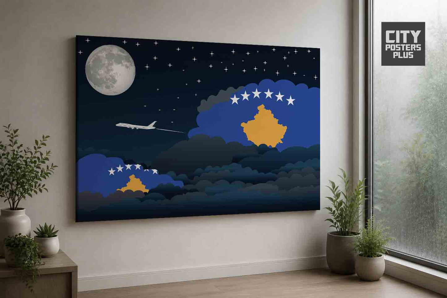 Kosovo Night Clouds Framed Canvas Prints | Country & City Wall Art