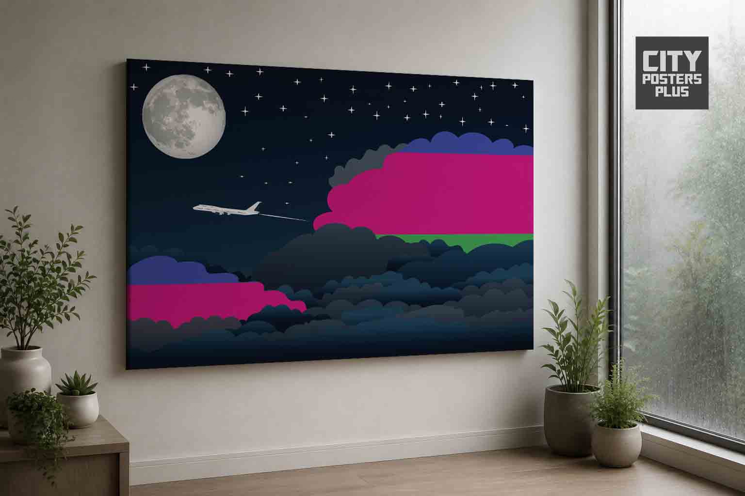 Kuban Peoples Republic Night Clouds Framed Canvas Prints | Country & City Wall Art