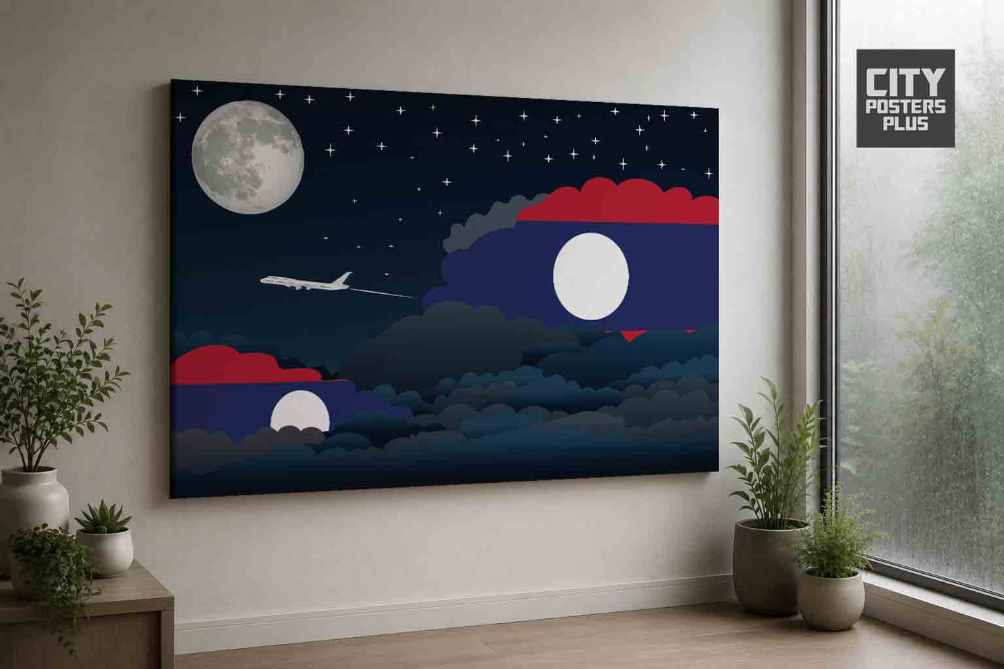 Laos Night Clouds Framed Canvas Prints | Country & City Wall Art