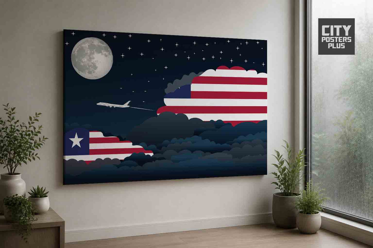 Liberia Night Clouds Framed Canvas Prints | Country & City Wall Art