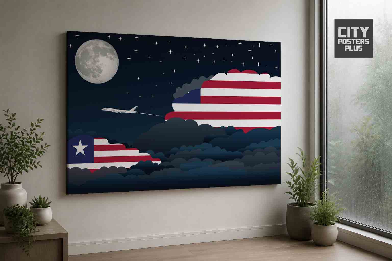 Liberia Night Clouds Framed Canvas Prints | Country & City Wall Art