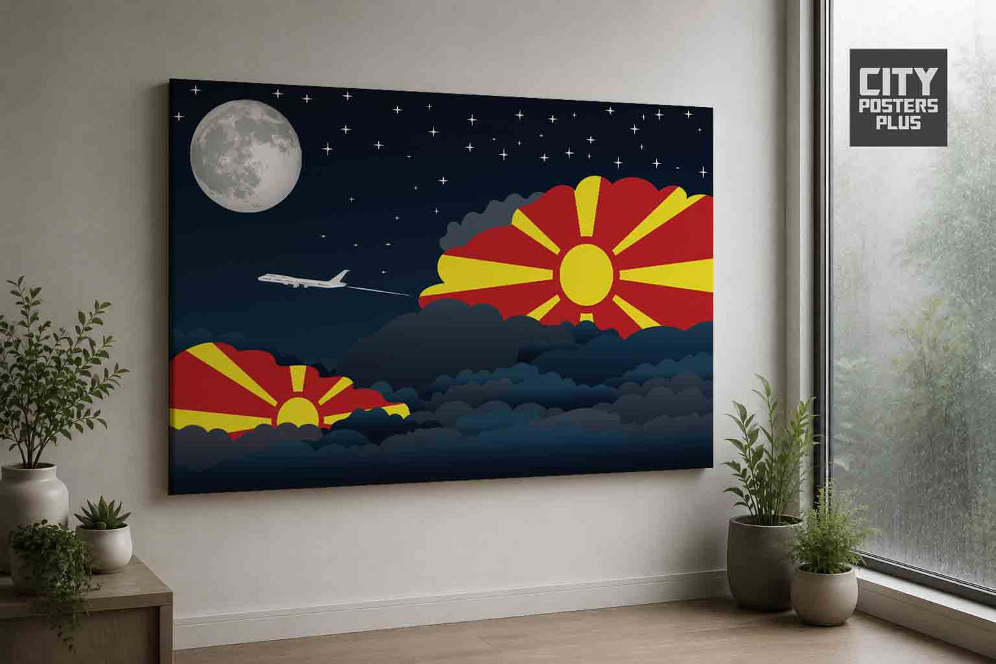 Macedonia Night Clouds Framed Canvas Prints | Country & City Wall Art