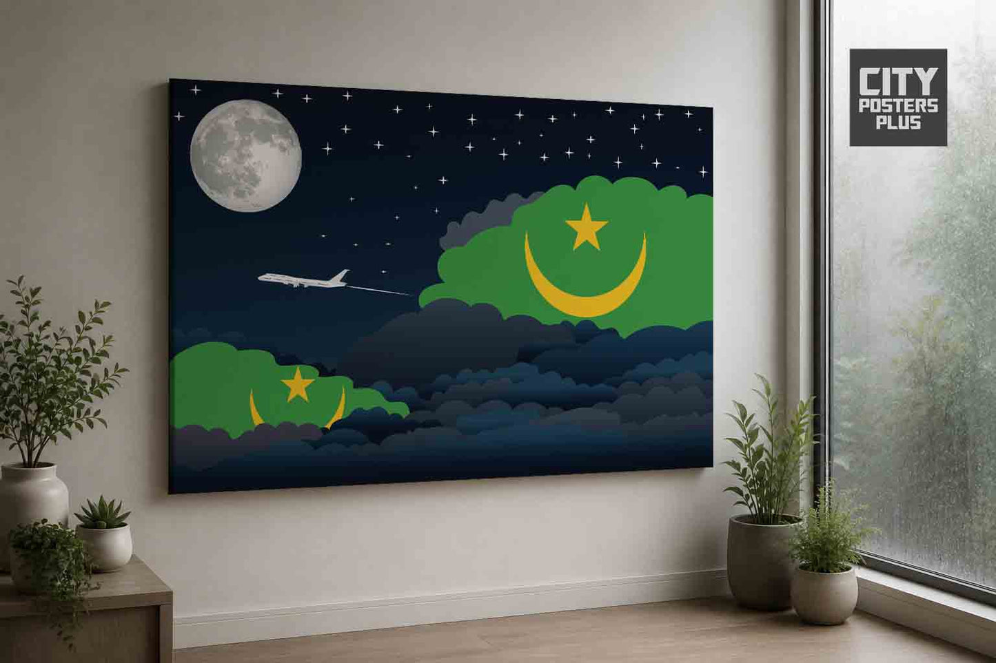 Mauritania Night Clouds Framed Canvas Prints | Country & City Wall Art
