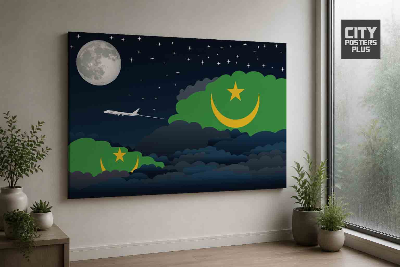 Mauritania Night Clouds Framed Canvas Prints | Country & City Wall Art