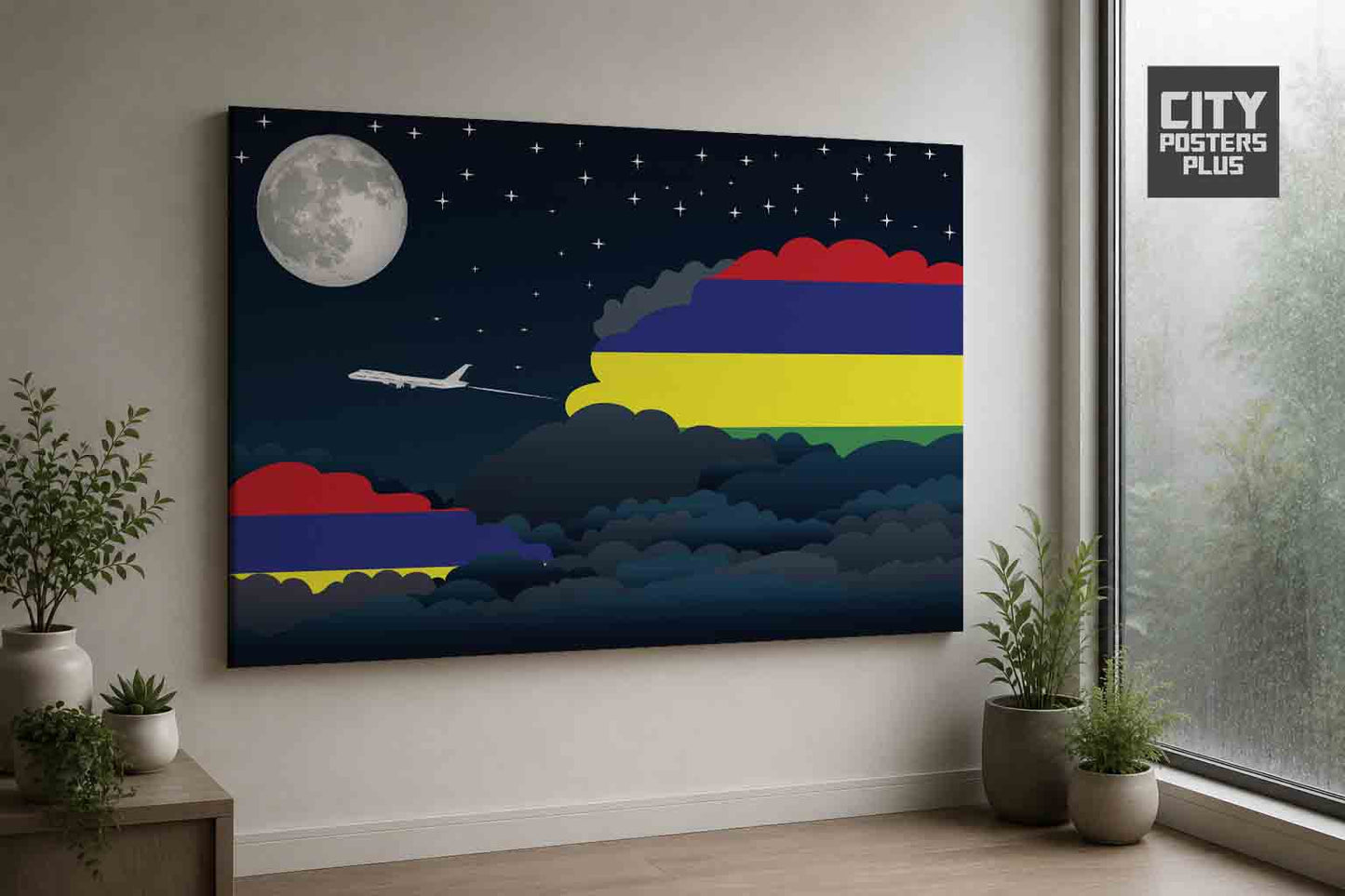 Mauritius Night Clouds Framed Canvas Prints | Country & City Wall Art