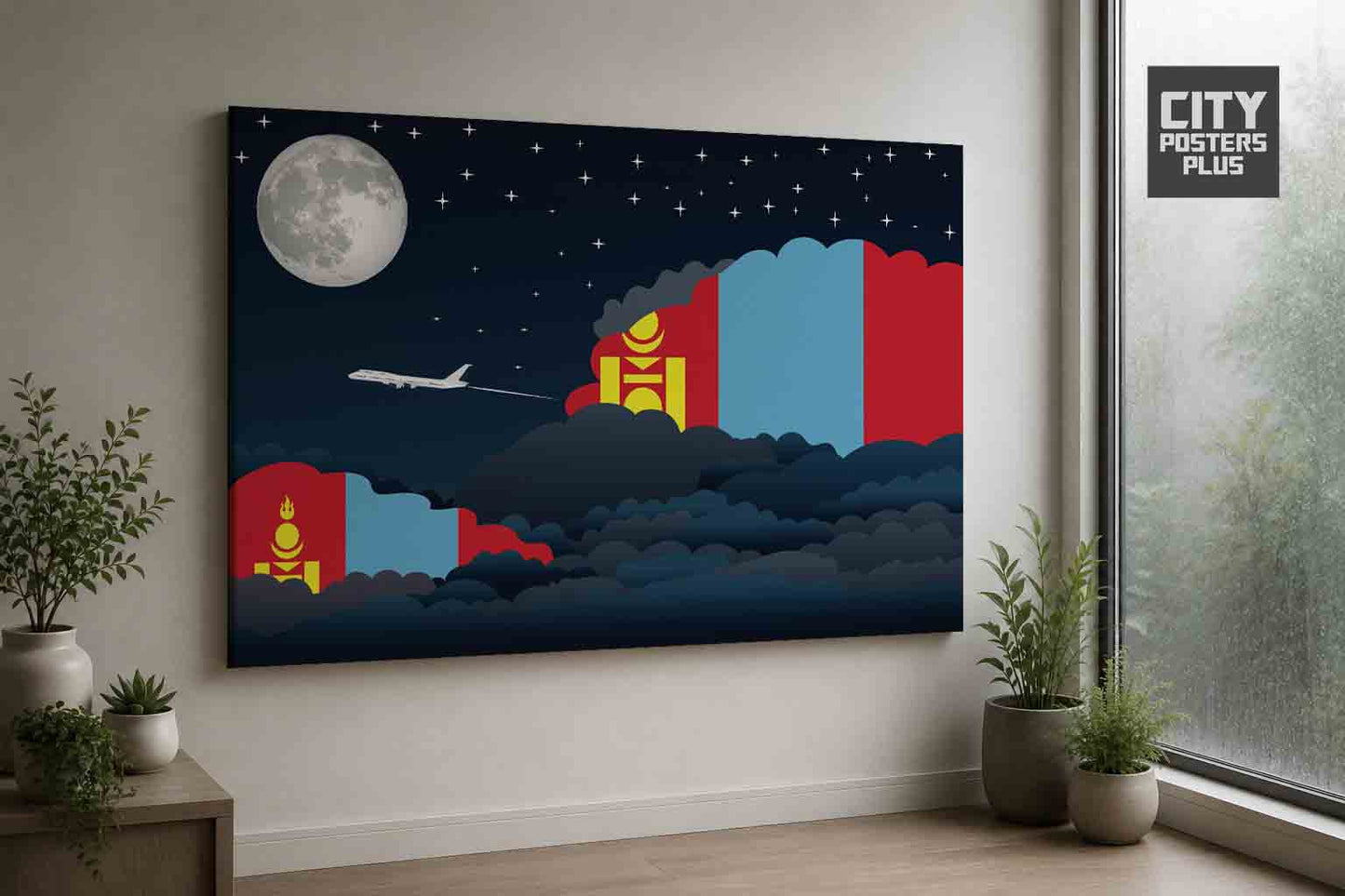 Mongolia Night Clouds Framed Canvas Prints | Country & City Wall Art