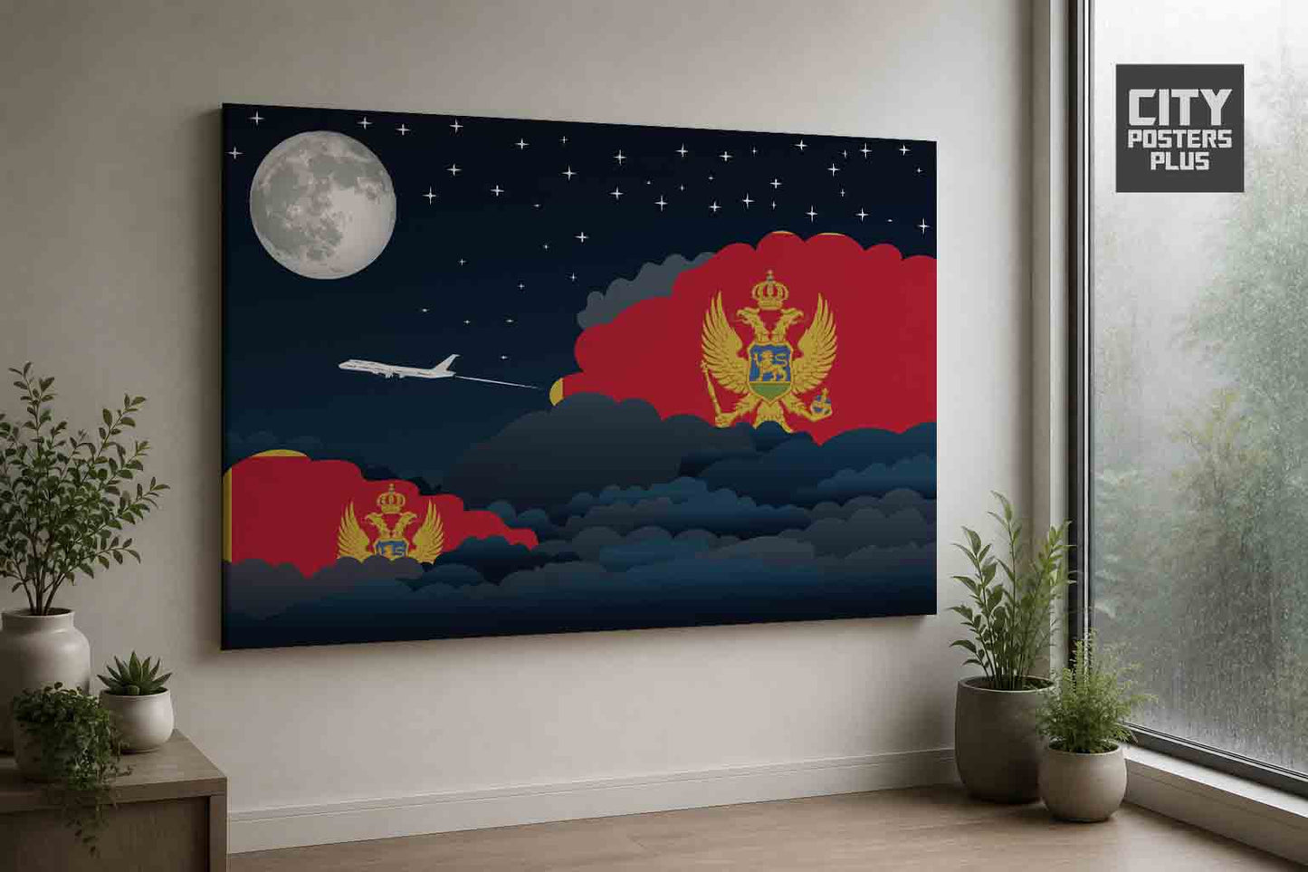 Montenegro Night Clouds Framed Canvas Prints | Country & City Wall Art