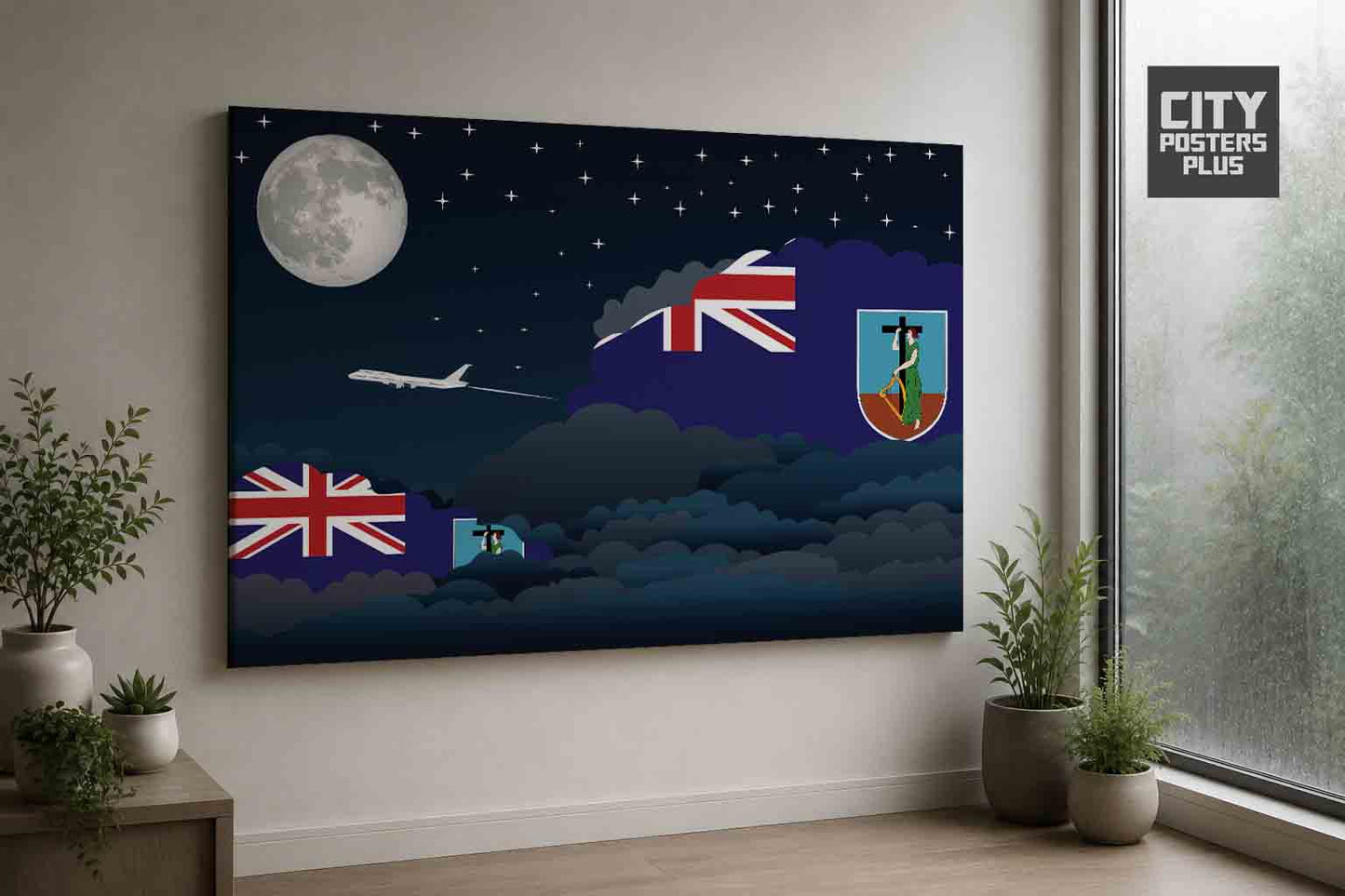 Montserrat Night Clouds Framed Canvas Prints | Country & City Wall Art