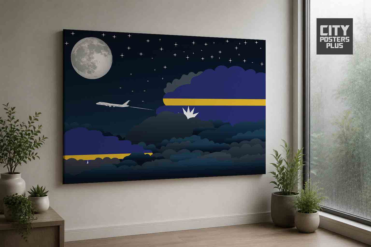 Nauru Night Clouds Framed Canvas Prints | Country & City Wall Art