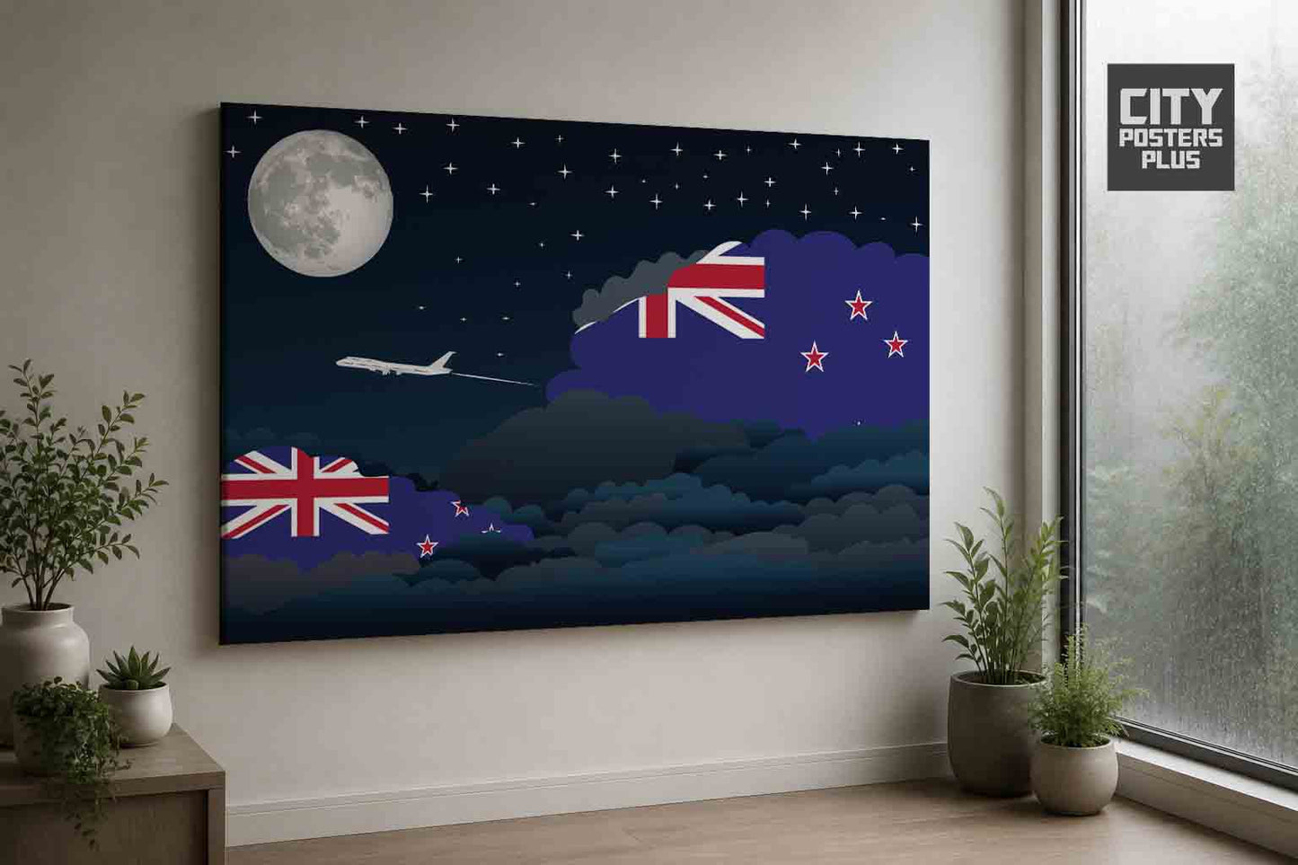New Zealand Night Clouds Framed Canvas Prints | Country & City Wall Art
