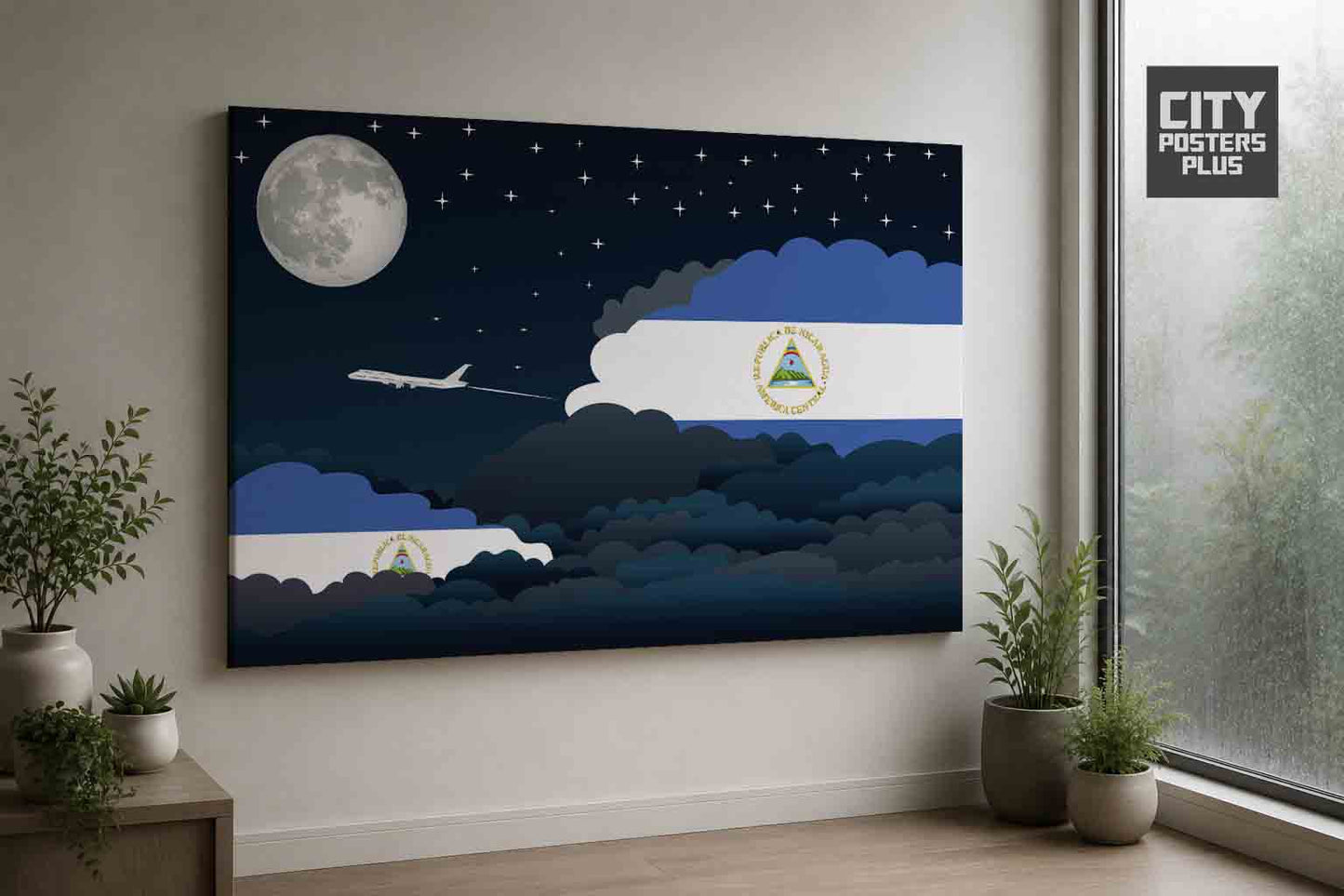 Nicaragua Night Clouds Framed Canvas Prints | Country & City Wall Art