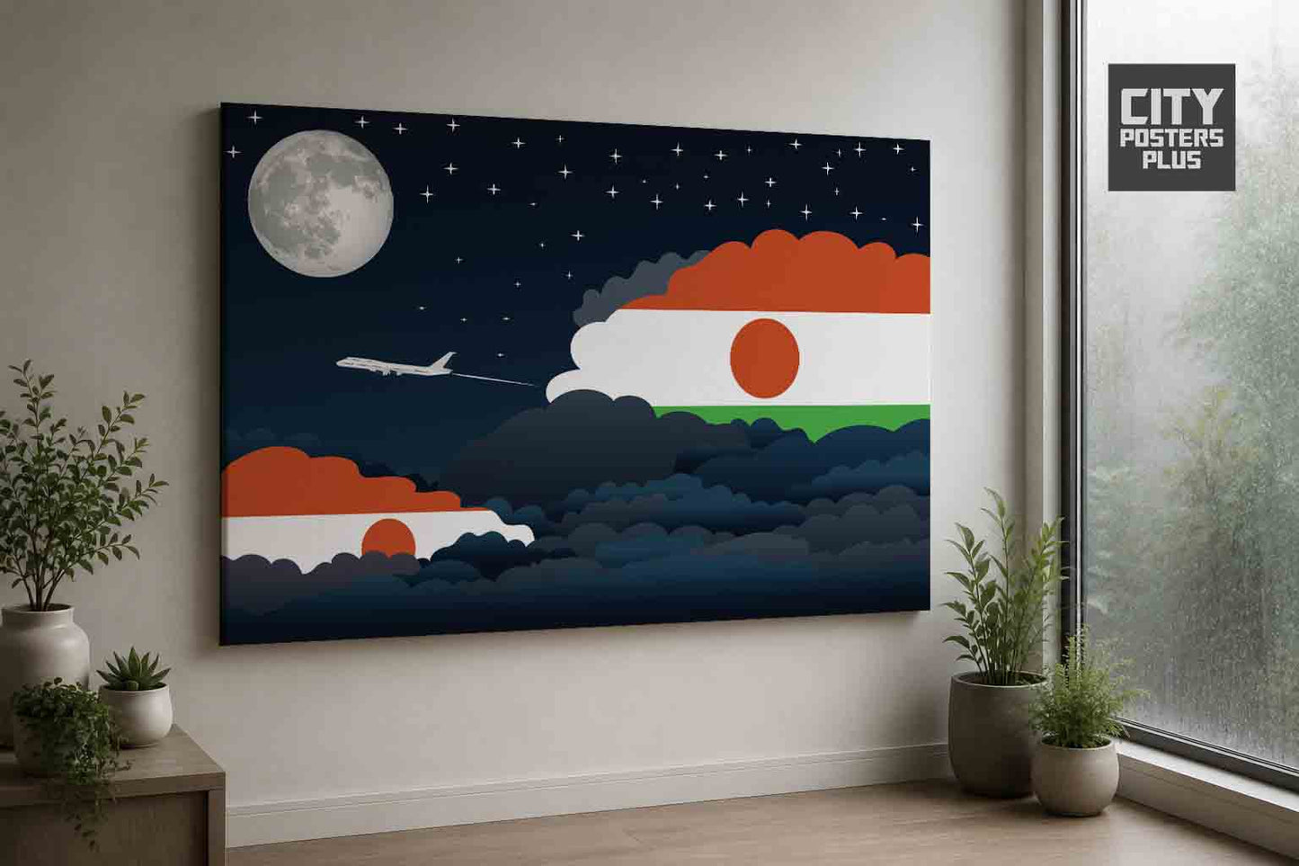Niger Night Clouds Framed Canvas Prints | Country & City Wall Art