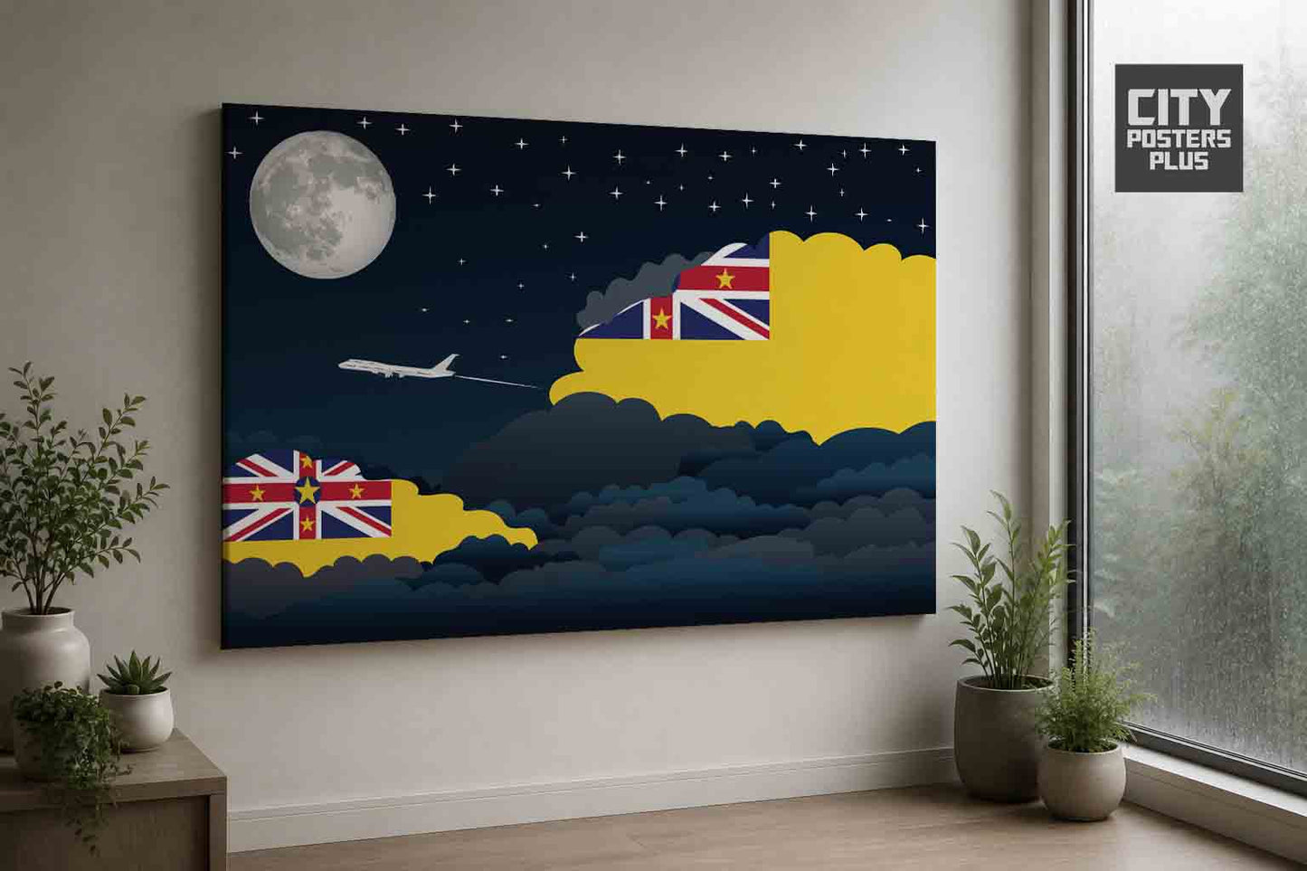 Niue Night Clouds Framed Canvas Prints | Country & City Wall Art