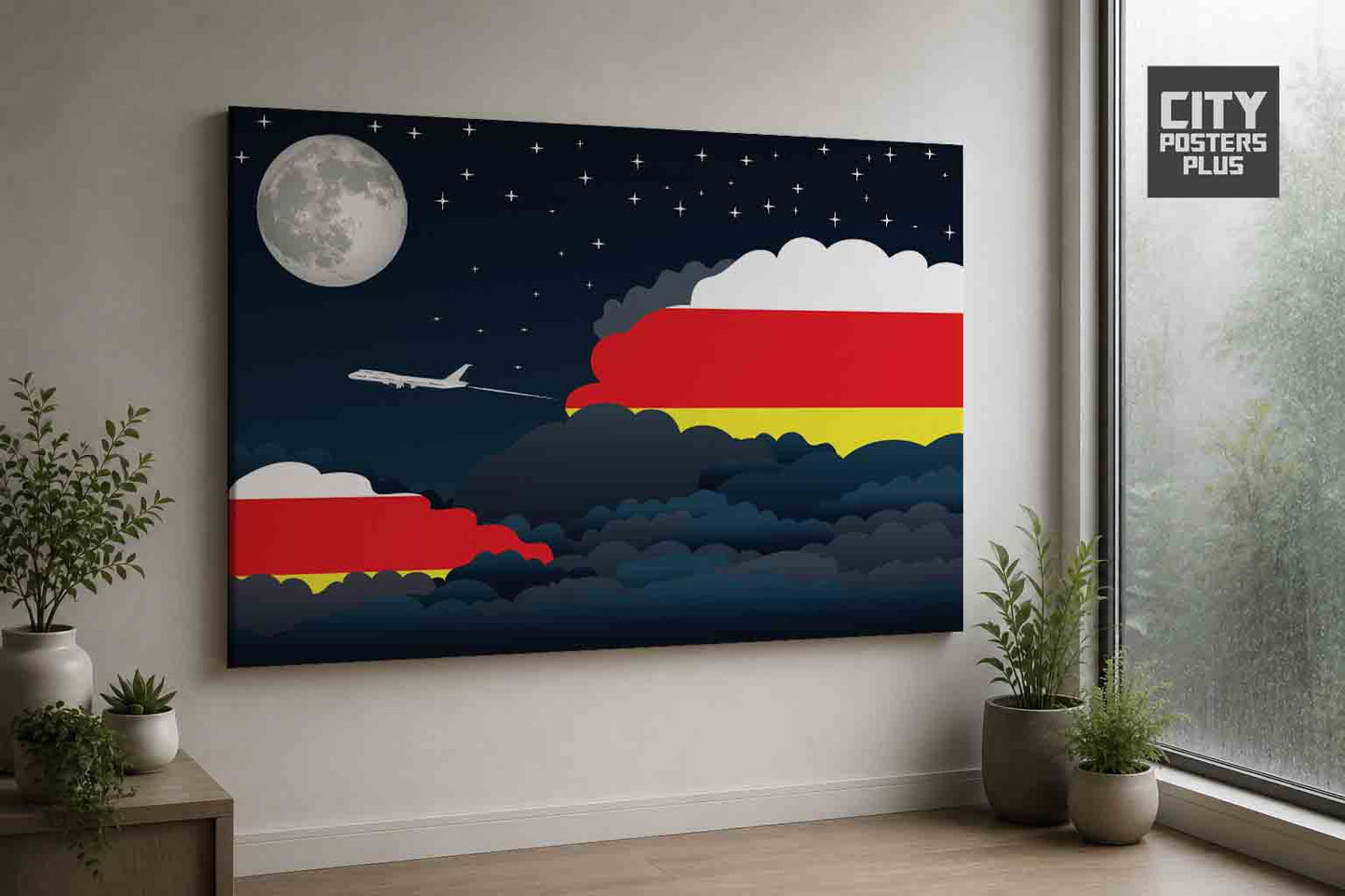 North Ossetia Night Clouds Framed Canvas Prints | Country & City Wall Art