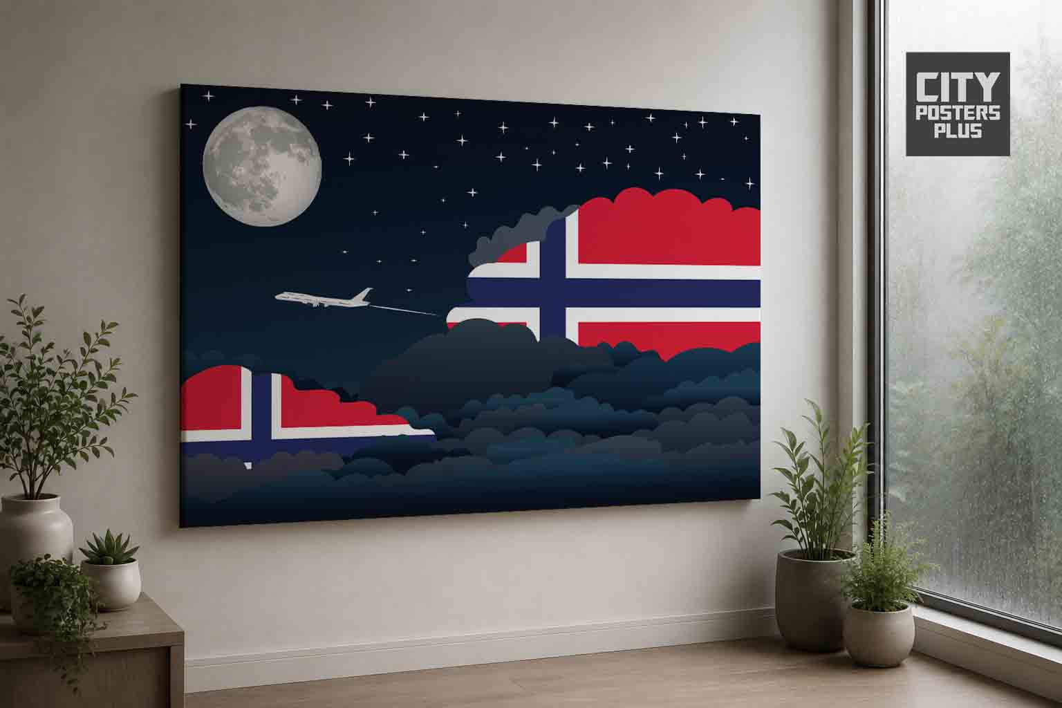Norway Night Clouds Framed Canvas Prints | Country & City Wall Art