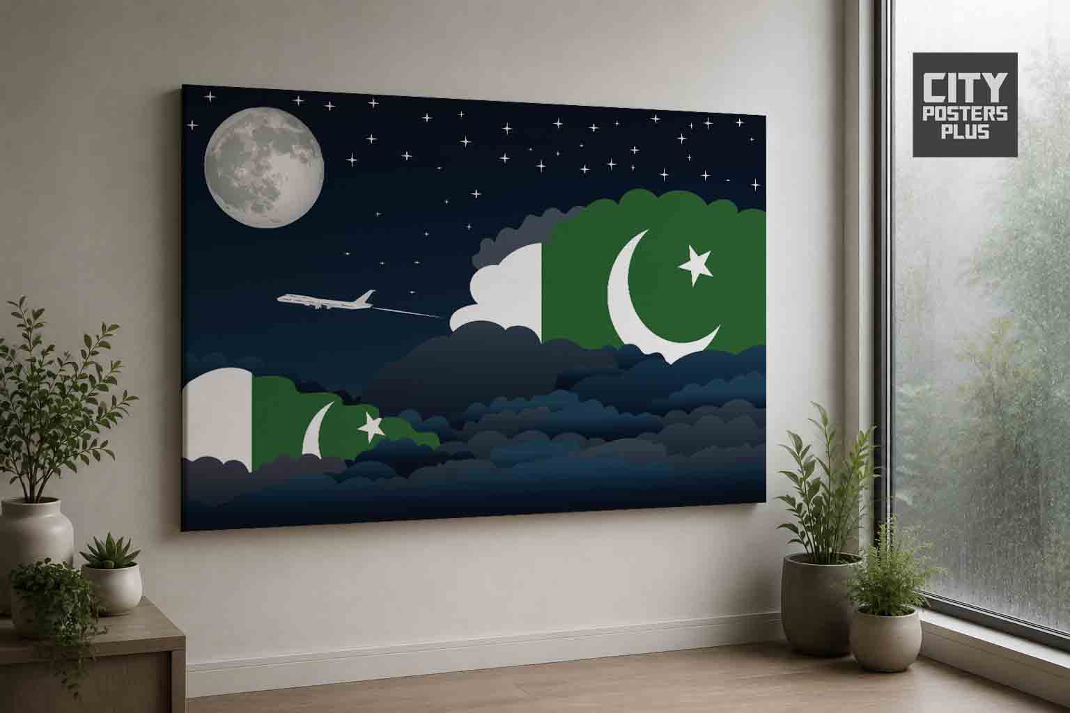 Pakistan Night Clouds Framed Canvas Prints | Country & City Wall Art