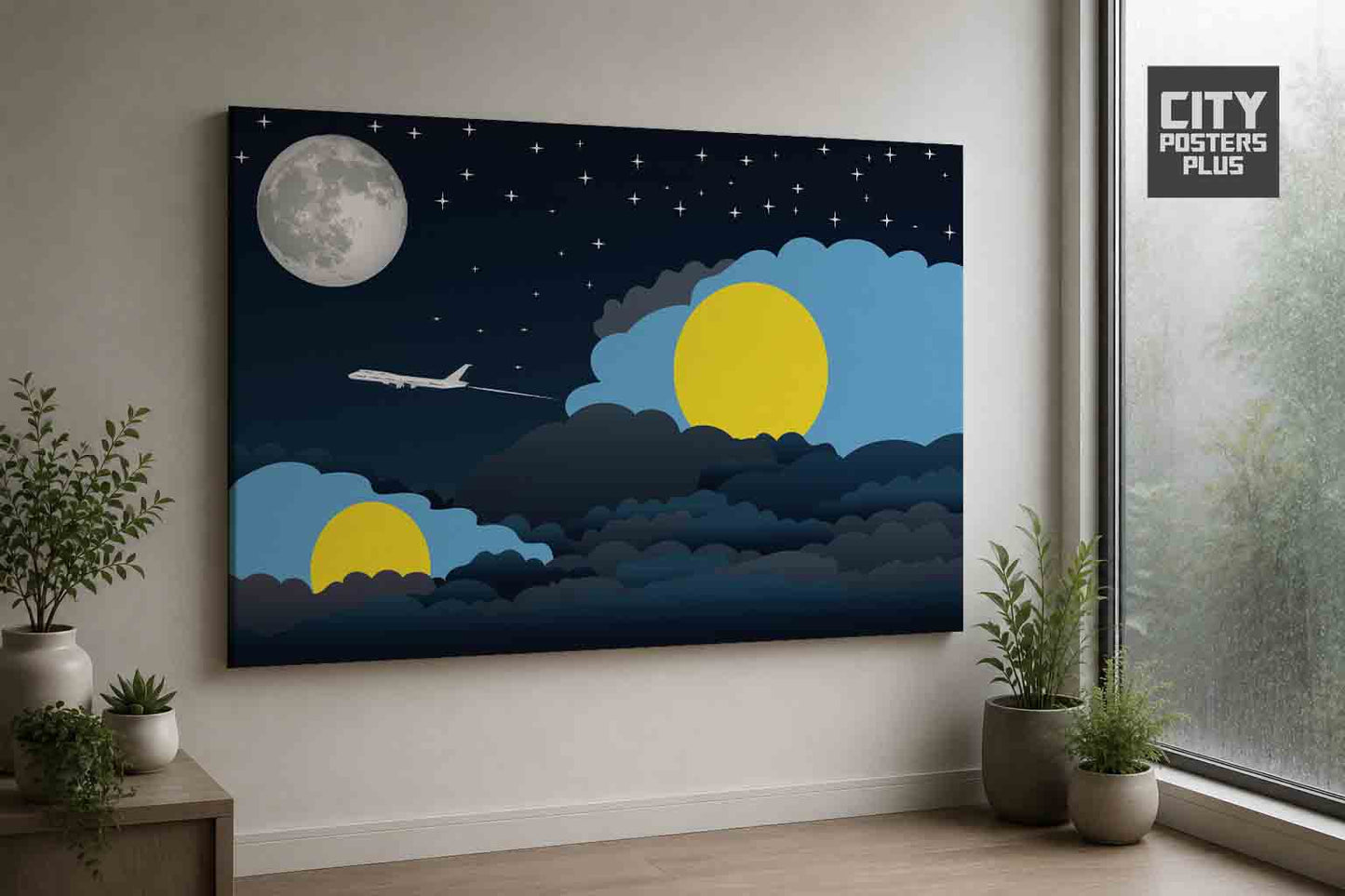 Palau Night Clouds Framed Canvas Prints | Country & City Wall Art