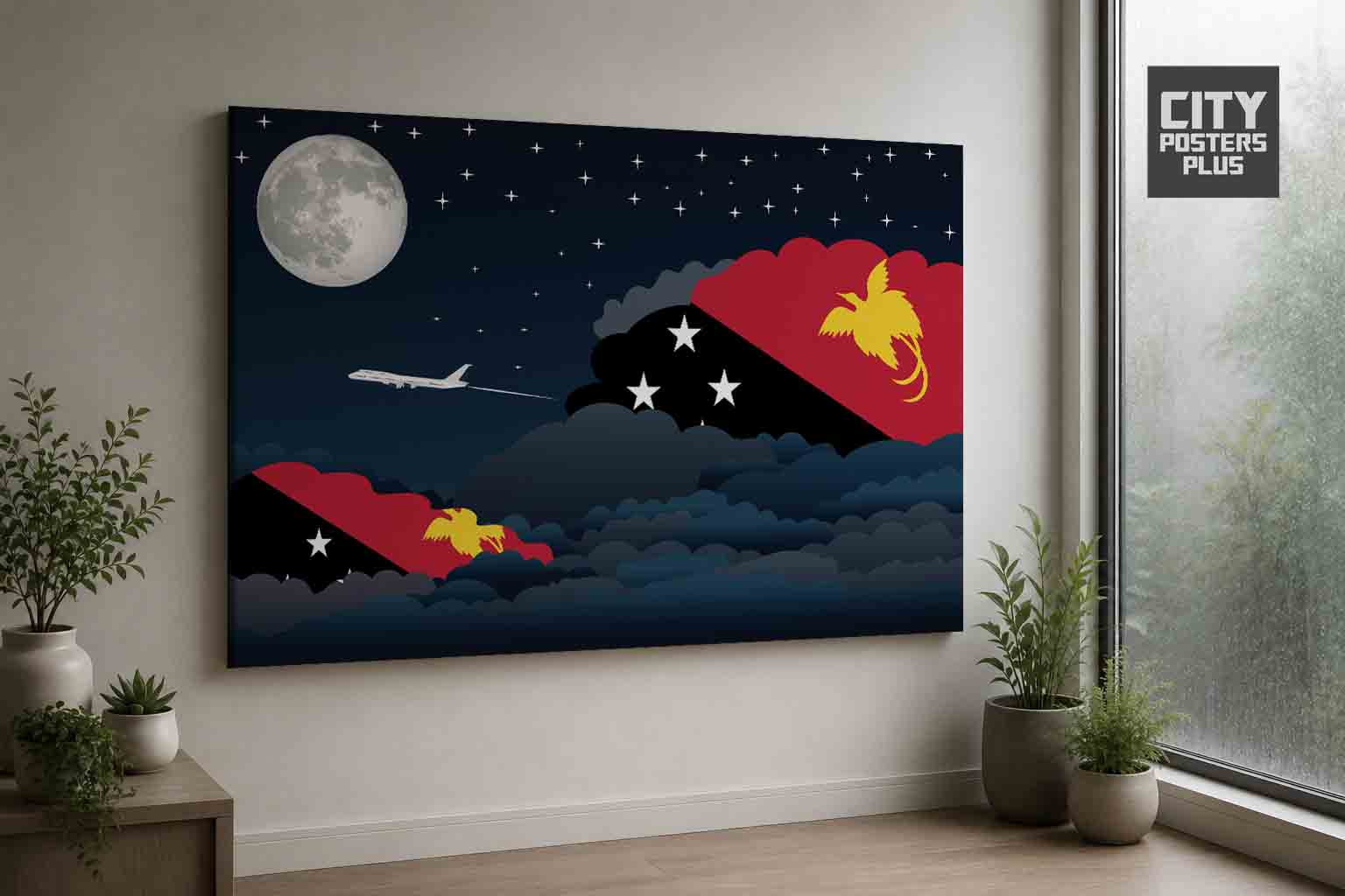 Papua New Guinea Night Clouds Framed Canvas Prints | Country & City Wall Art