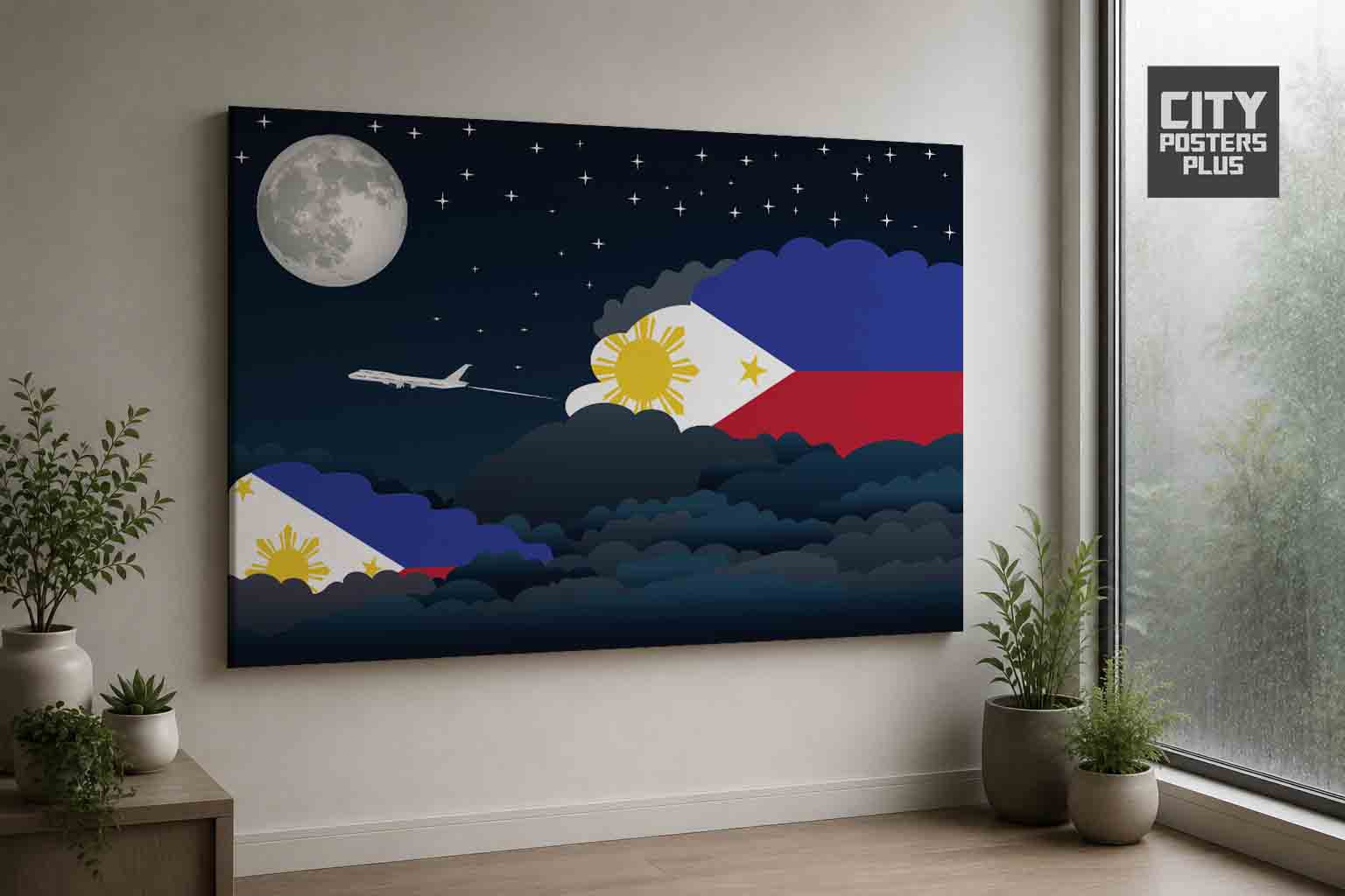 Philippines Night Clouds Framed Canvas Prints | Country & City Wall Art