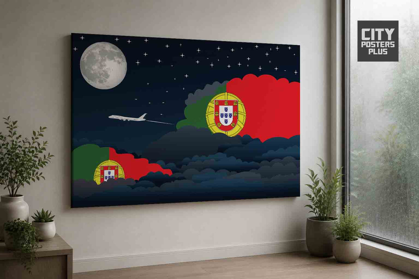 Portugal Night Clouds Framed Canvas Prints | Country & City Wall Art