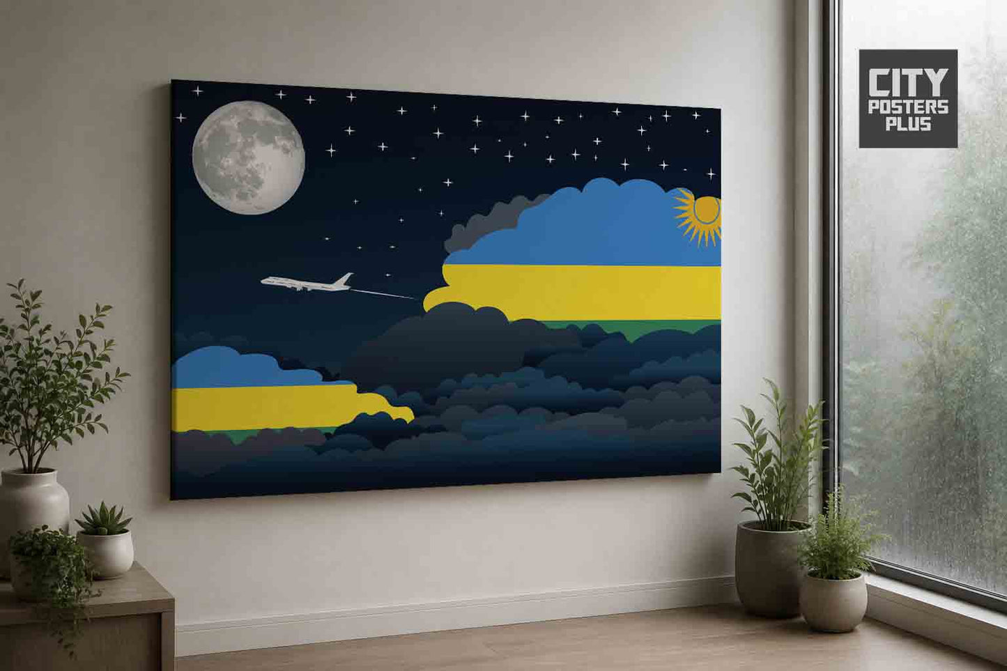Rwanda Night Clouds Framed Canvas Prints | Country & City Wall Art