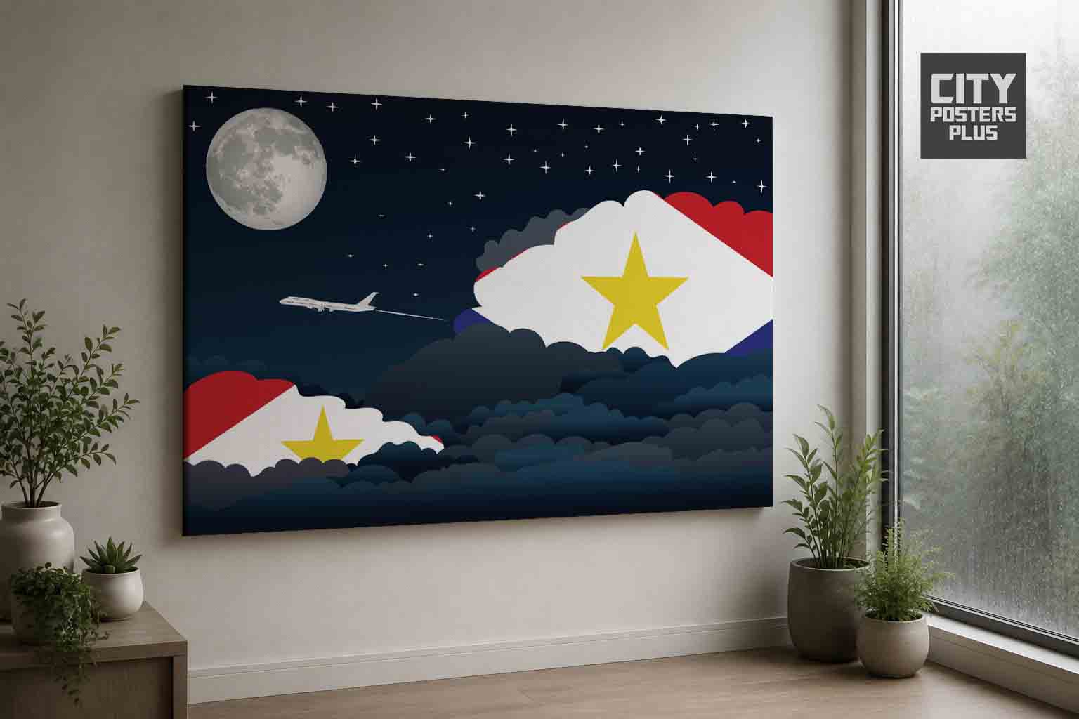 Saba Night Clouds Framed Canvas Prints | Country & City Wall Art