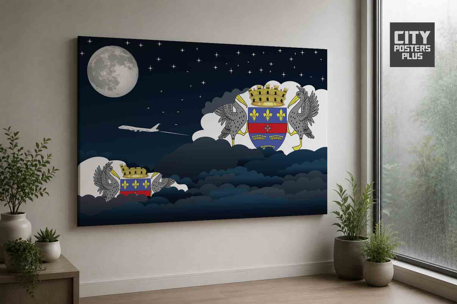 Saint Barthelemy Night Clouds Framed Canvas Prints | Country & City Wall Art