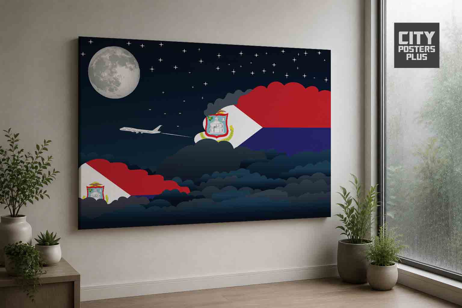 Saint Martin Night Clouds Framed Canvas Prints | Country & City Wall Art